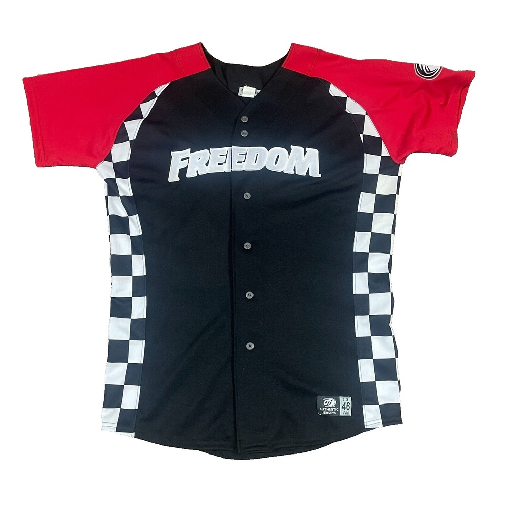 VTG OT Sports Florence Freedom Game Issued Jersey #8 Adult 46 Checkered Flag